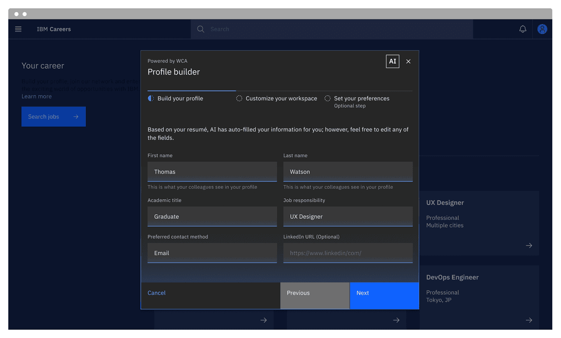 Modal's dark mode AI presence example